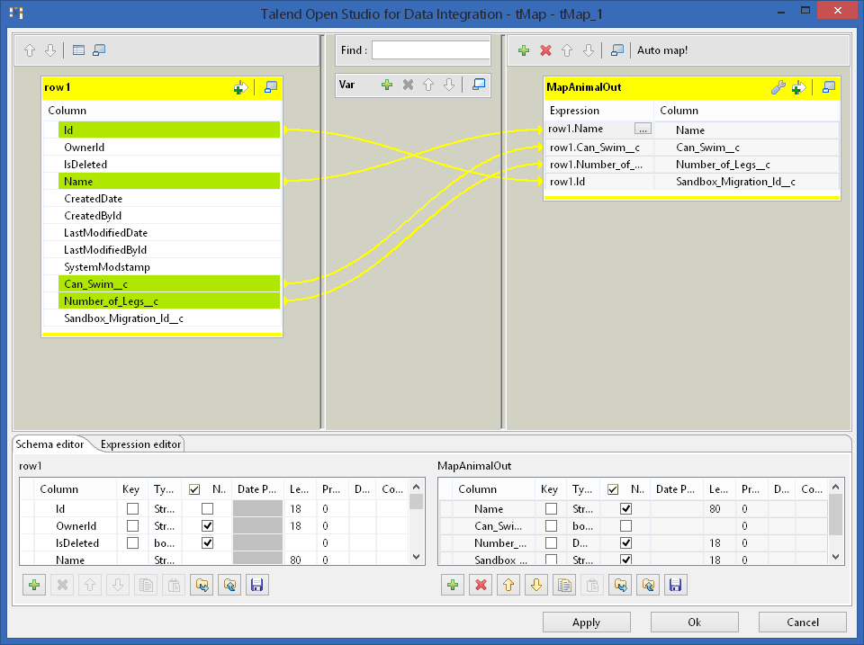 talend animal map finished