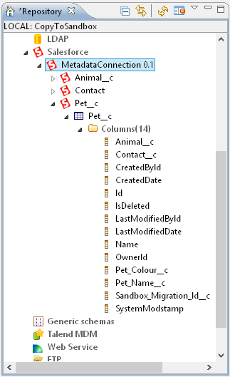 talend schema connector
