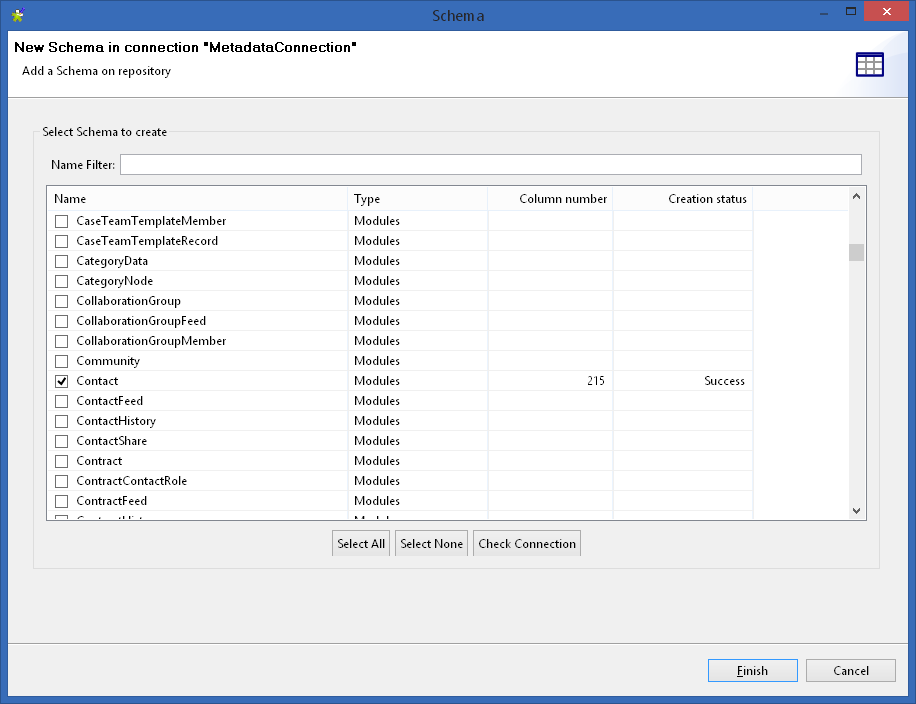 talend schema connector